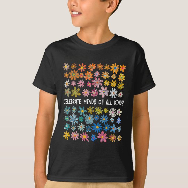 Camiseta Celebrar Mentes De Todos Os Tipos (Frente)