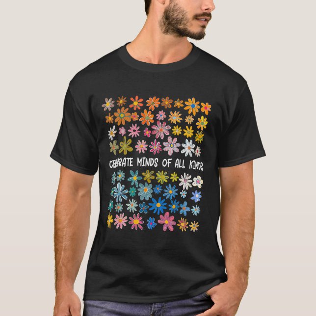 Camiseta Celebrar Mentes De Todos Os Tipos (Frente)