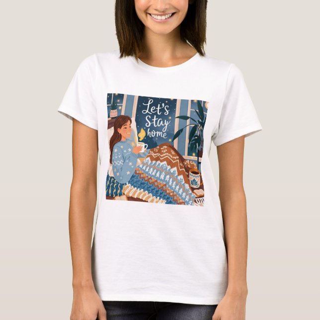 Camiseta Celebrar noites confortáveis cobertor de malha (Frente)