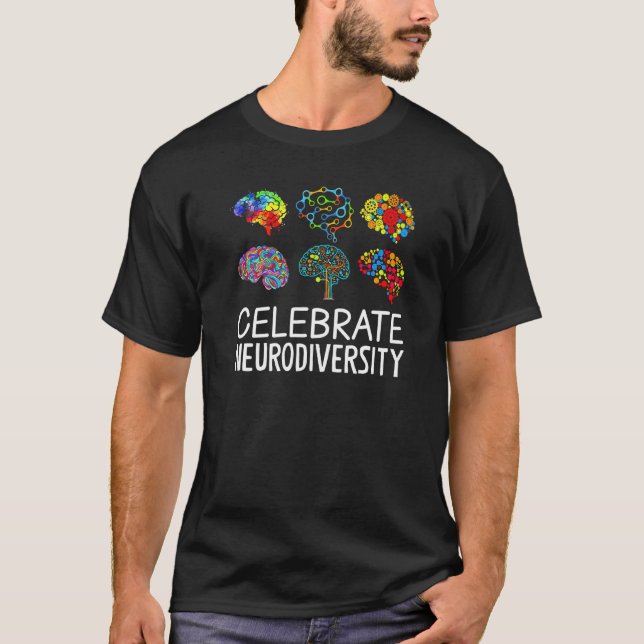 Camiseta Celebrar o Cérebro da Consciência do Autismo da Ne (Frente)