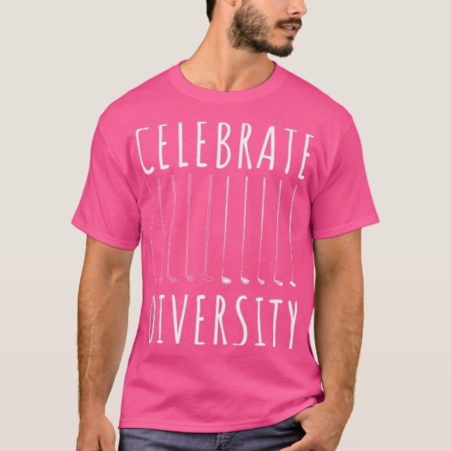 Camiseta Celebrar o Clube de Golfe da Diversidade Camiseiro (Frente)