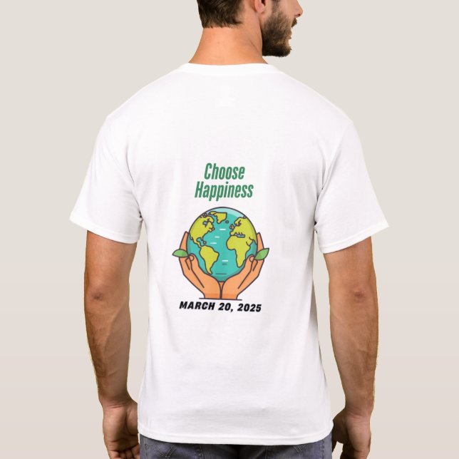 Camiseta Celebrar o Dia da Felicidade 2025, design de Camis (Verso)