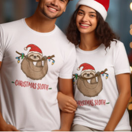 Camiseta Celebrar o espírito de Natal Happy Sloth