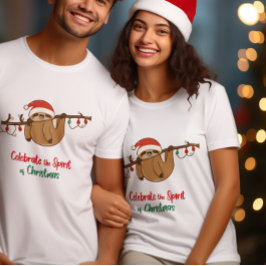 Camiseta Celebrar o espírito dos Papais noeis de Natal Slot