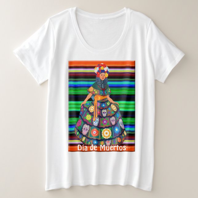 Camiseta Celebrar o espírito vibrante de Día de Muertos (Frente do Design)