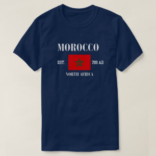 Camiseta Celebrar o Orgulho Marroquino com Vibrate Flag T-S