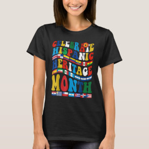 Camiseta Celebrar o Patrimônio Hispânico Mês dos Países de