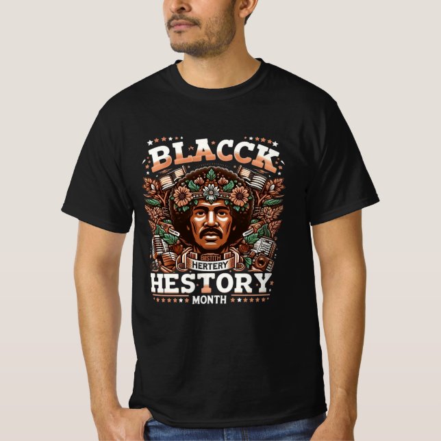 Camiseta Celebrate Black History Month Vibrant Floral Desig (Frente)