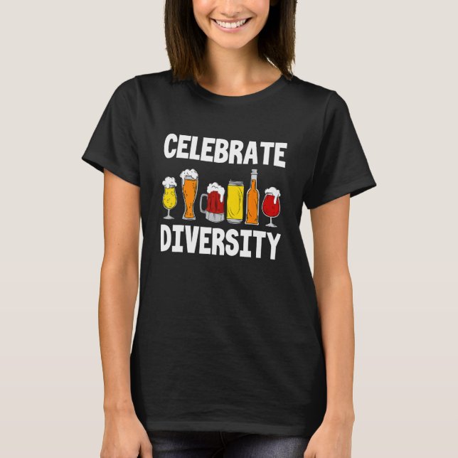 Camiseta Celebrate Diversity Craft Beer Drink Root Beer  Al (Frente)