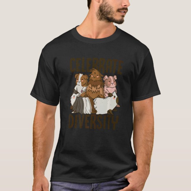 Camiseta Celebrate Diversity Guinea Pig Owner Pet Cavy Anim (Frente)