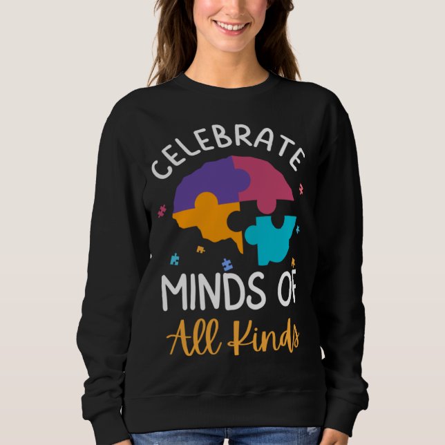 Camiseta Celebrate Minds Of All Kinds Neurodiversity Autism (Frente)