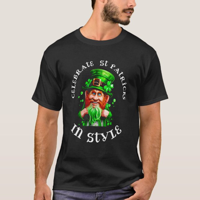 Camiseta Celebrate St Patrick's Day in style with Lucky Cha (Frente)