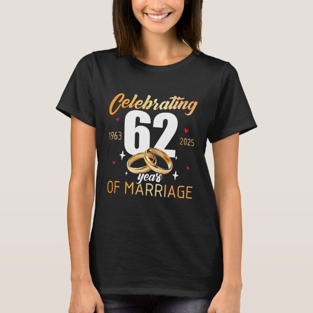 Camiseta Celebrating 1963 62th 62 Years of Marriage Wedding (Frente)