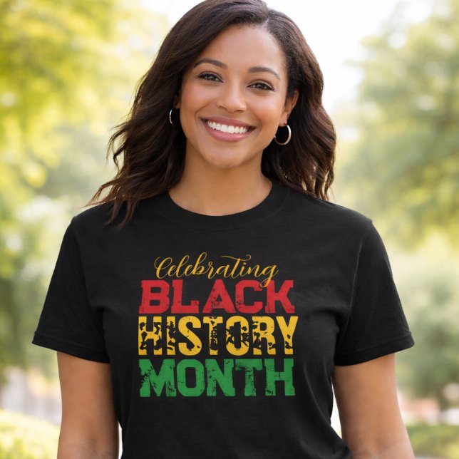 Camiseta Celebrating Black History Month Typography (Criador carregado)