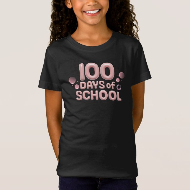 Camiseta Celebration 100 Days of School Girls' Fine Jersey  (Frente)