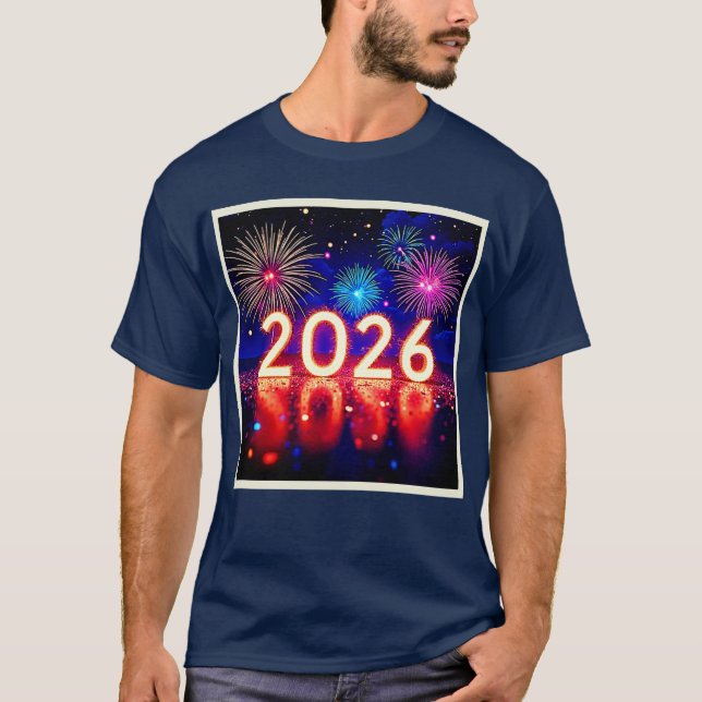 Camiseta Celebre 2026: Design de Faísca de Futuro Brilhante (Frente)