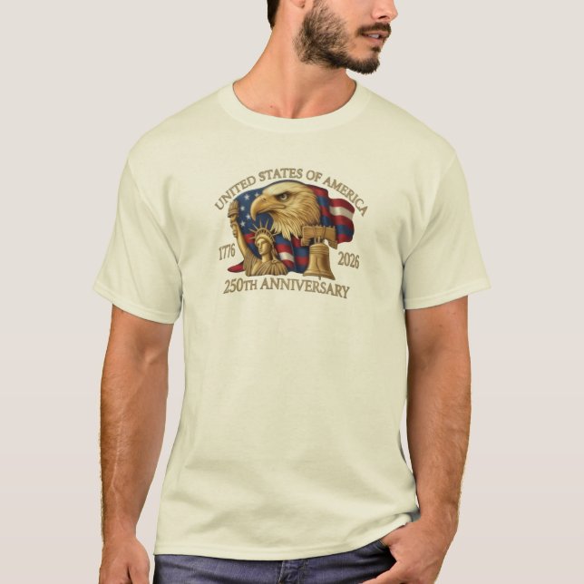 Camiseta Celebre 250 Anos de Liberdade! 🇺🇸 (Frente)