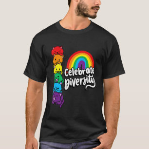 Camiseta Celebre a Diversidade Gatos Clowder LGBTQIA+ Direi