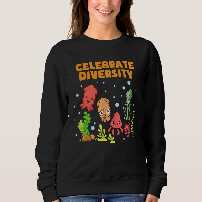 Camiseta Celebre a Diversidade  Polvo    Choco Lula (Frente)
