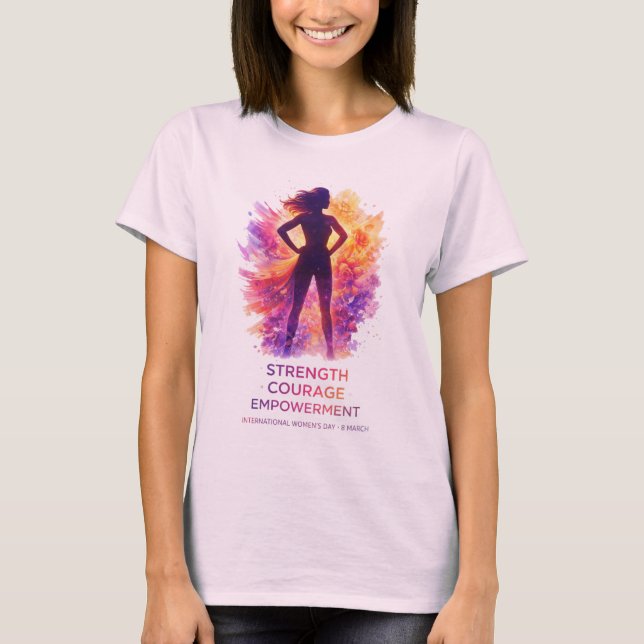 Camiseta Celebre a Força – Dia Internacional da Mulher 8 de (Frente)