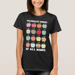 Camiseta Celebre Mentes De Todos os Tipos Maçãs de Arte Fol