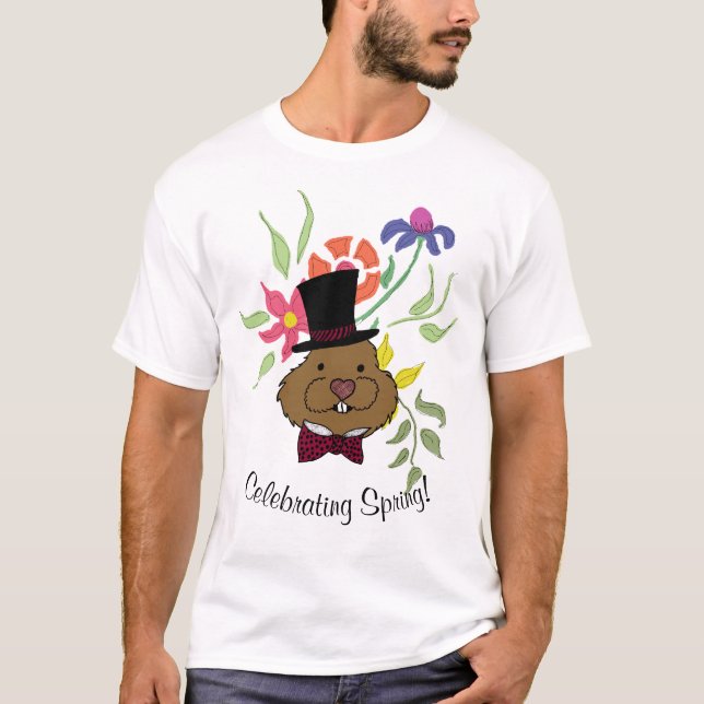 Camiseta Celebre o Dia da Marmota da Primavera (Frente)
