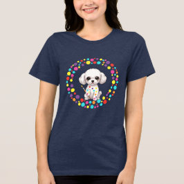 Camiseta Celebre o Dia do Ponto com o meu Poodle de Xícara