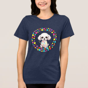 Camiseta Celebre o Dia do Ponto com o meu Poodle de Xícara
