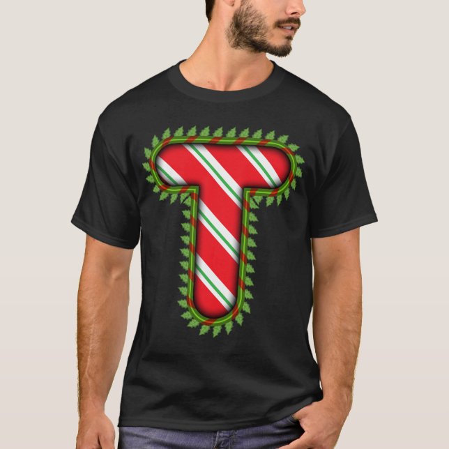 Camiseta Celebre o Natal com as letras do seu nome (Frente)