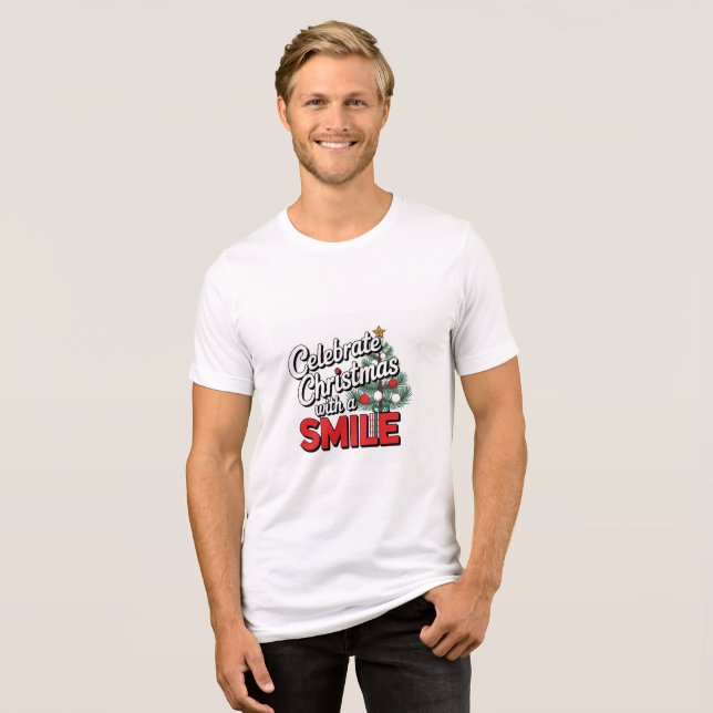 Camiseta Celebre o Natal com sorriso (Frente Completa)