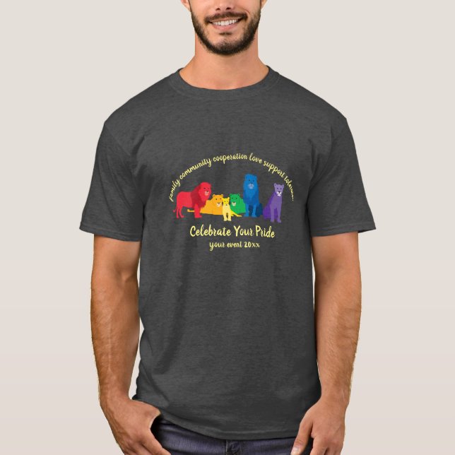 Camiseta Celebre seu Orgulho do Lion Arco-Íris (Frente)