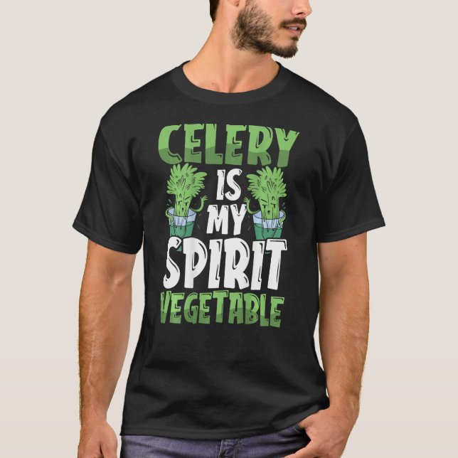Camiseta Celery Is My Spirit Vegetable Backprint Vegetable (Frente)
