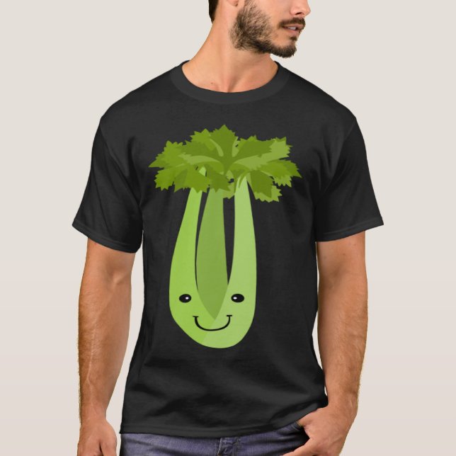 Camiseta Celery Makes Me Smile Vegetables Leek Healthy (Frente)