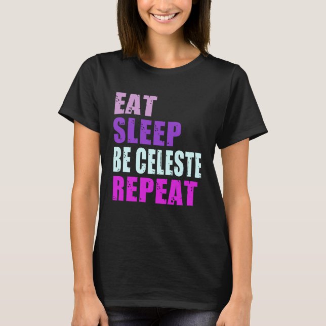 Camiseta Celeste Come Sleep Repete Celeste (Frente)