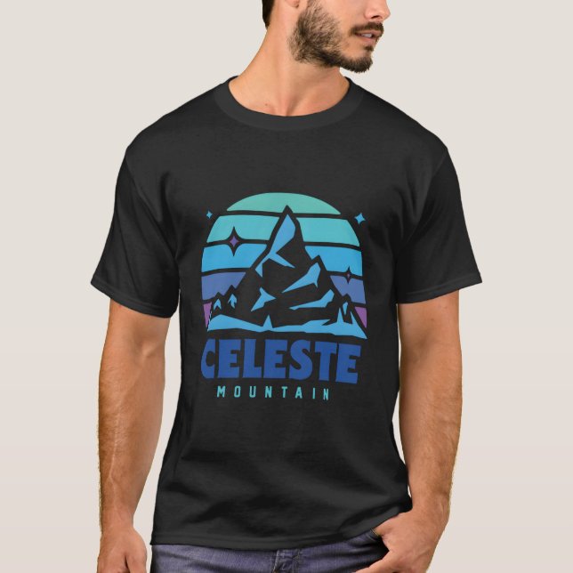 Camiseta Celeste Mountain Tocando Videogames (Frente)
