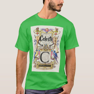 Camiseta Celeste Vintage e moderna lei de caligrafia