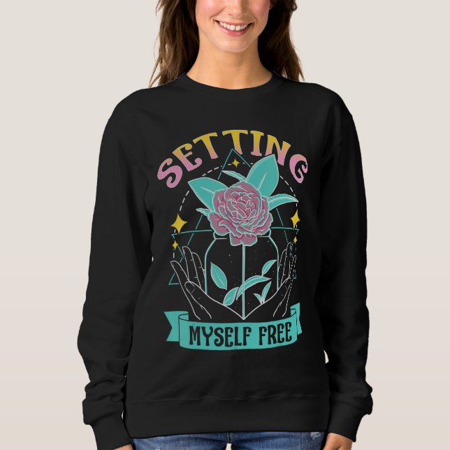 Camiseta Celestial Art Setting Myself Free Open Hands Line  (Frente)