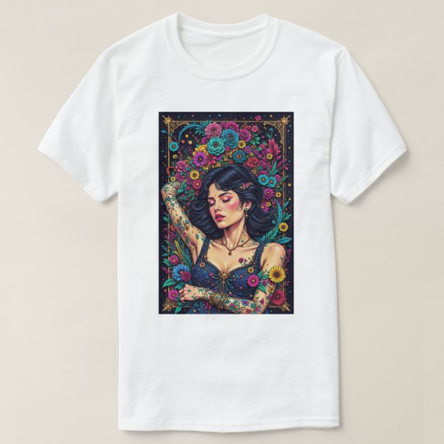 Camiseta Celestial Bloom (Frente do Design)
