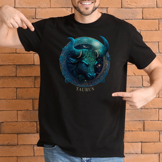 Camiseta Celestial Bull Zodiac Símbolo Fantasy Taurus Mens (Criador carregado)