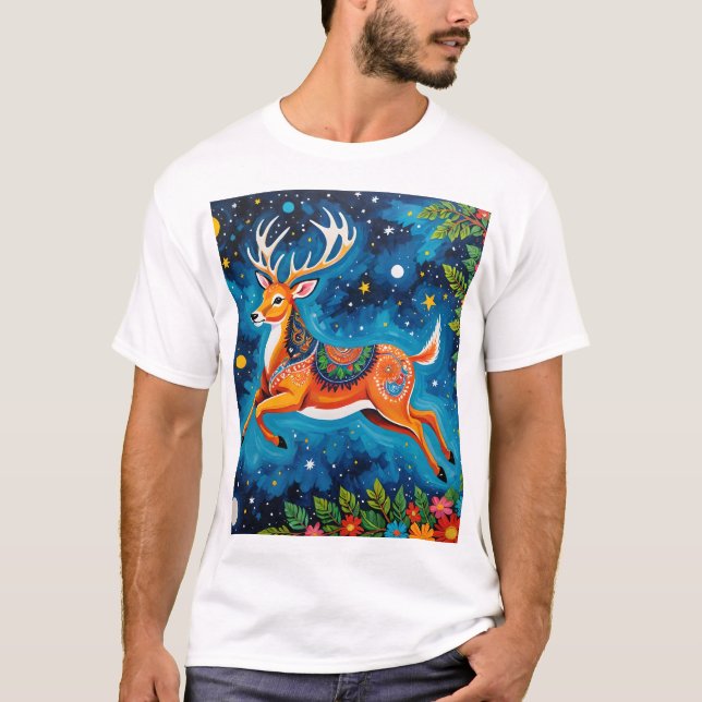 Camiseta Célestial Deer - Arte das Orelhas (Frente)