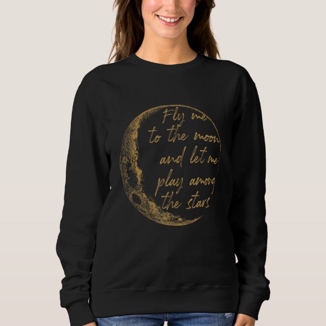 Camiseta Celestial Dourada Me Leva À Lua (Frente)