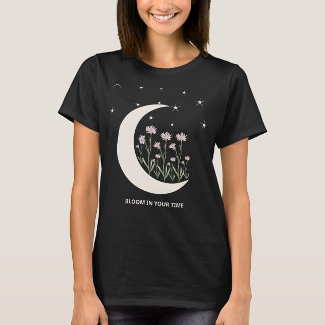 Camiseta Celestial Moon & Floral Stars (Frente)