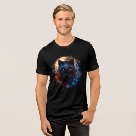Camiseta Celestial Panther with Moon & Sacred Geometry