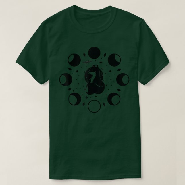Camiseta Celestial Para Estrelas Lua Fase Magnética Planeta (Frente do Design)