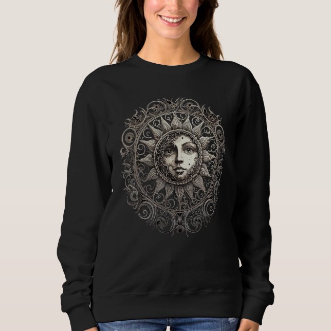 Camiseta Celestial Space Sun Moon Boho Luna Solar Astronomy (Frente)