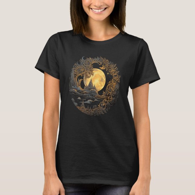 Camiseta Celestial Space Sun Moon Boho Luna Solar Astronomy (Frente)