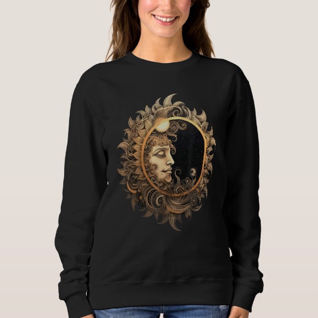 Camiseta Celestial Space Sun Moon Boho Luna Solar Astronomy (Frente)