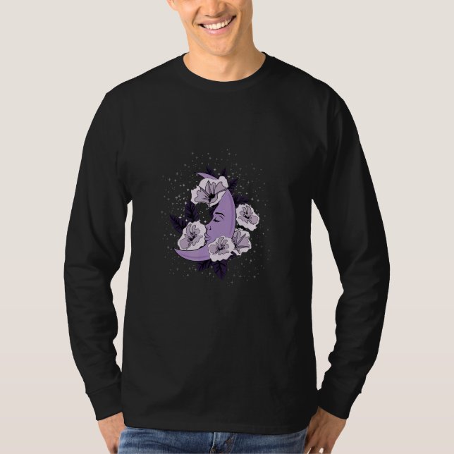 Camiseta Celestial Tropics Purple Moon Flower (Frente)