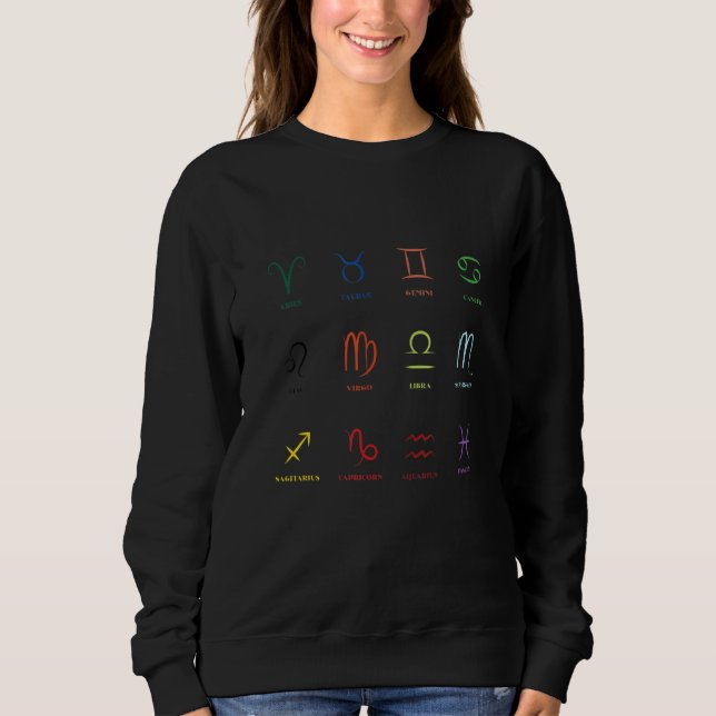 Camiseta Celestial Tropics Rainbow Astrological Signs (Frente)