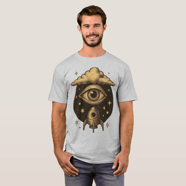 Camiseta CELESTIAL VISION – The Eye That Launches Dreams (Frente Completa)